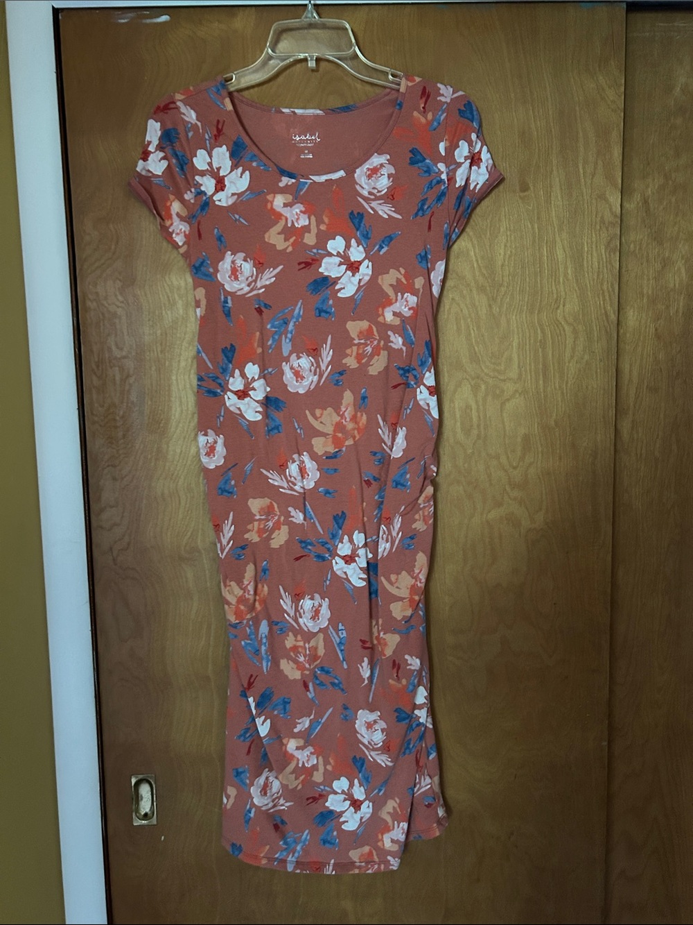 Floral Maternity Dress with Short Sleeves